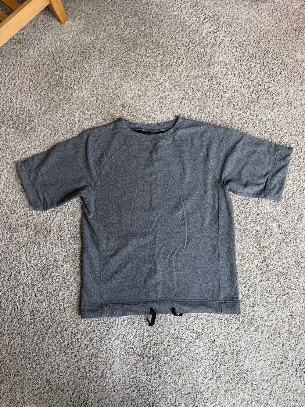 lululemon athletica women’s Gray Short Sleeve tunic oversized Sweatshirt medium
